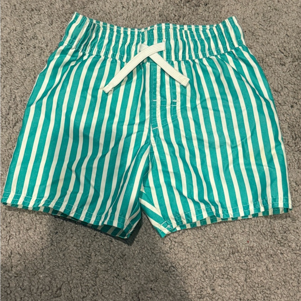 Cat & Jack Teal and White Striped Shorts